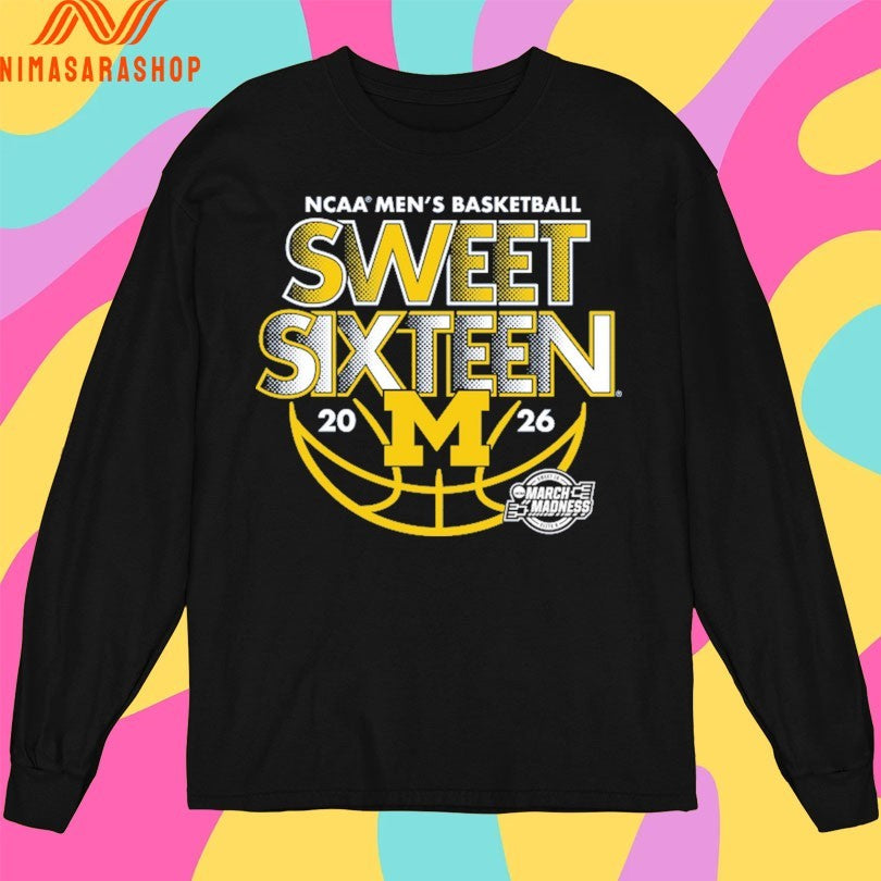 Michigan Wolverines NCAA Men’s Basketball Sweet Sixteen March Madness 2026 Shirts
