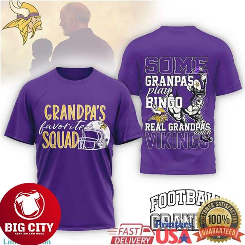 Minnesota Vikings Football Grandpa Some Grandpas Play Bingo Two Sided Shirt Unisex
