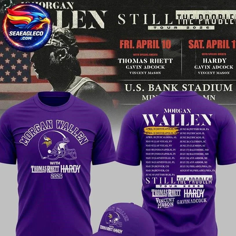 Minnesota Vikings x Morgan Wallen 2026 Still The Problem Tour Two Sided Shirt Unisex