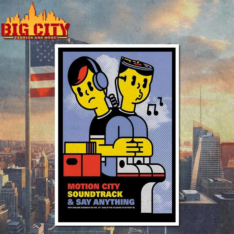 Motion City Soundtrack And Say Anything Tour Detroit MI Feb 10 2026 Poster Shirt Unisex