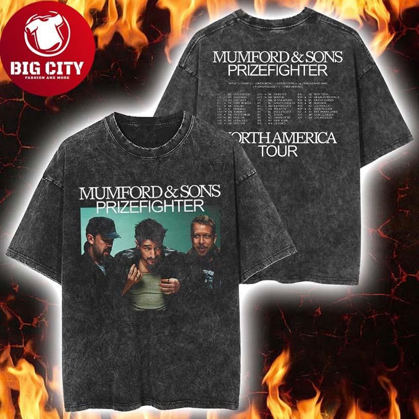 Mumford And Sons Prizefighter North America Tour 2026 City Dates Retro Two Sided Shirt Unisex