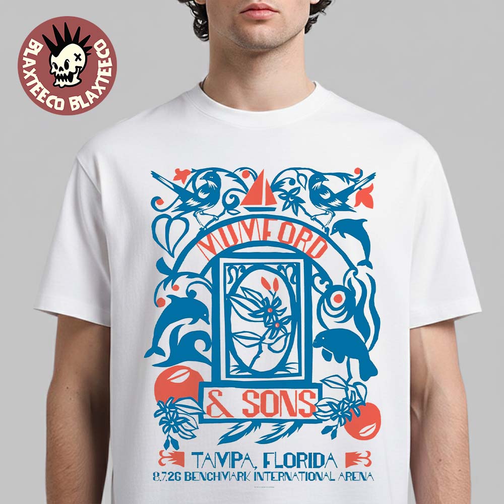 Mumford And Sons Tampa Florida 2026 Event Poster At Benchmark International Arena On August 7 2026 T-Shirt