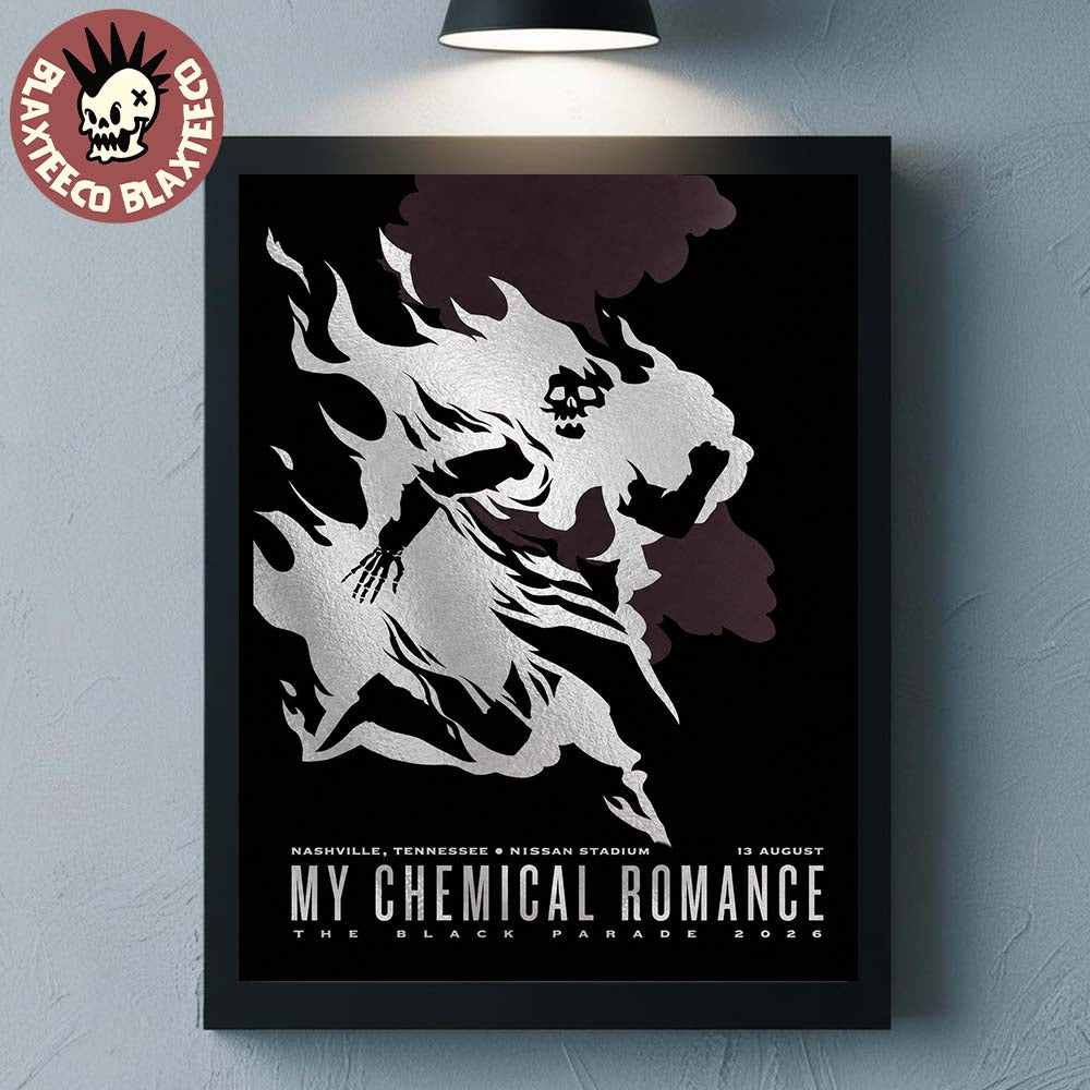 My Chemical Romance Nashville Tennessee 2026 Event Poster At Nissan Stadium On 13 August 2026 The Black Parade Tour Home Decor Poster Canvas