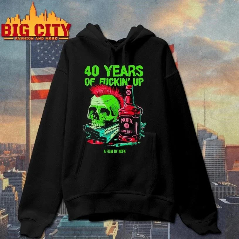 NOFX 40 Years Of Funkin’ Up Film Bottle Skull Shirt Unisex