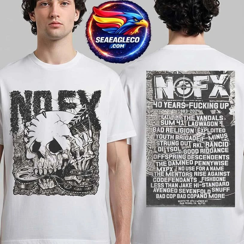 NOFX 40 Years Of Funkin’ Up Film Merch OG Film Skull Two Sided Shirt Unisex