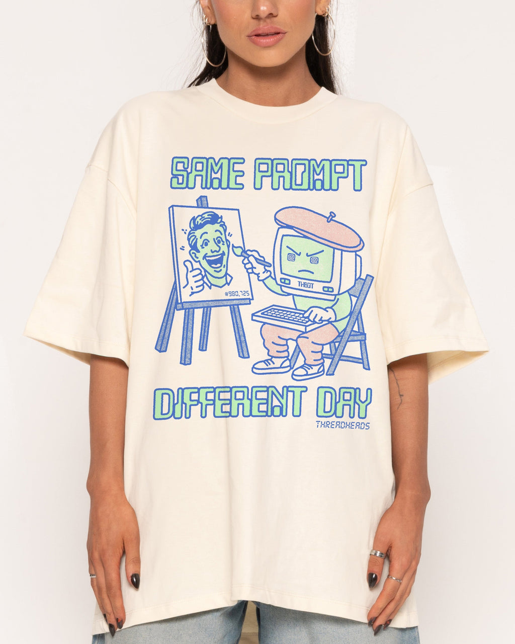 Same Prompt Different Day Oversized Tee Unisex