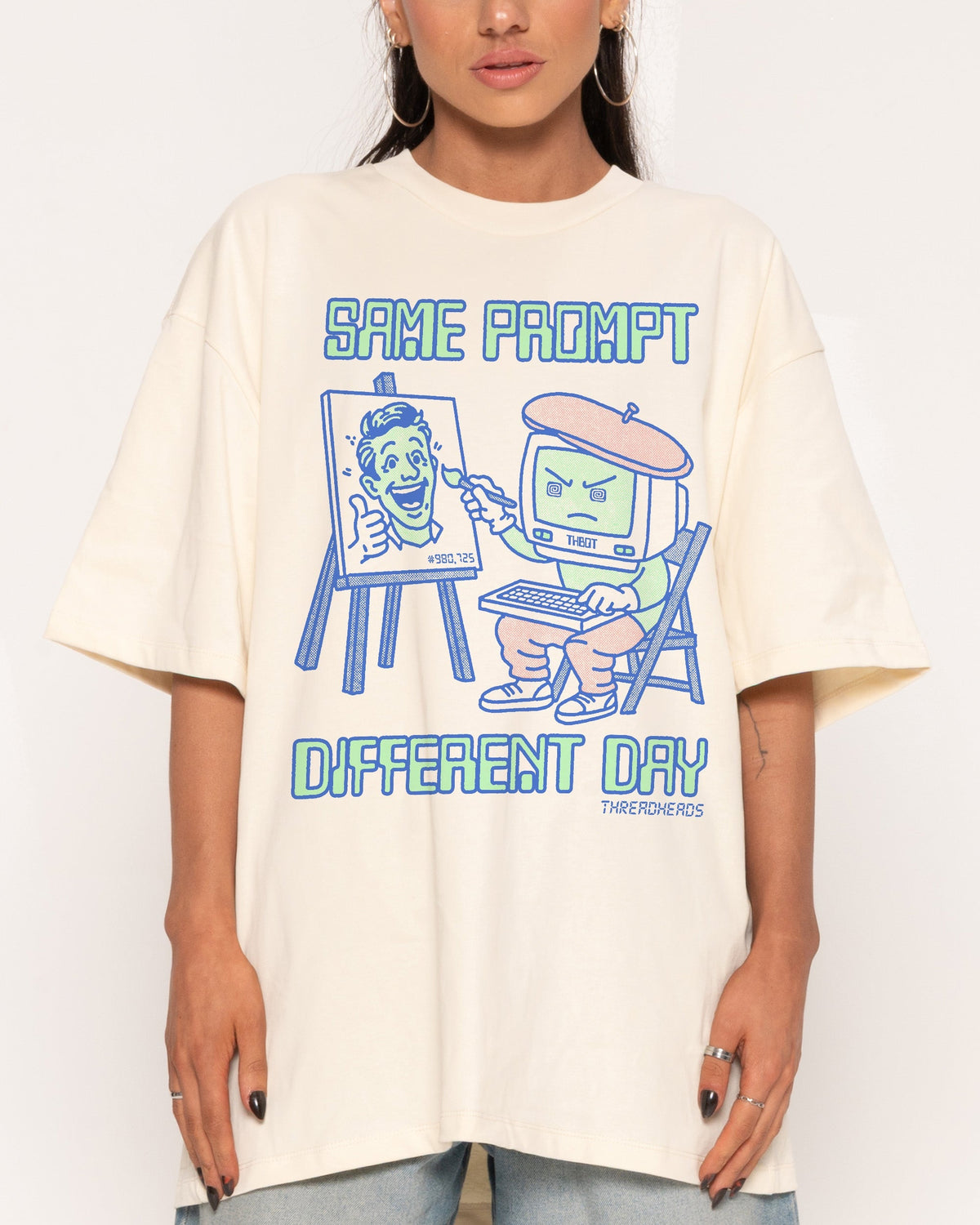 Same Prompt Different Day Oversized Tee Unisex