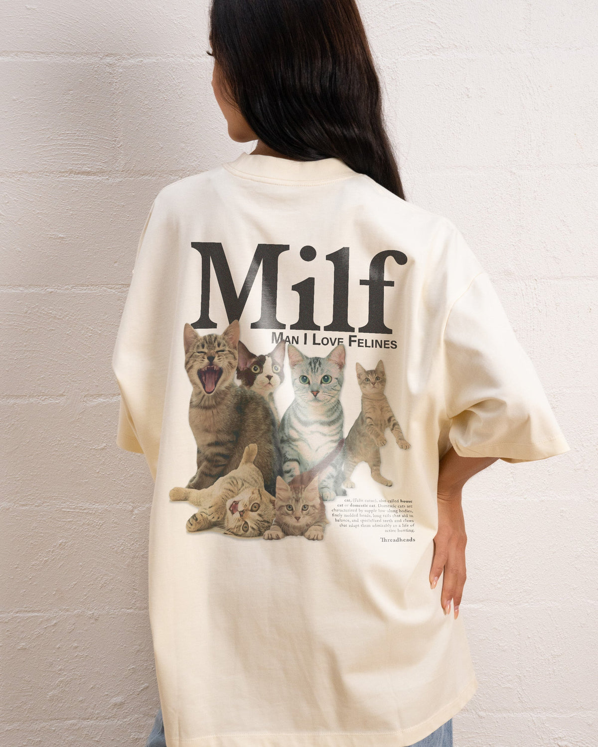 Man I Love Felines Front and Back Oversized Tee Unisex