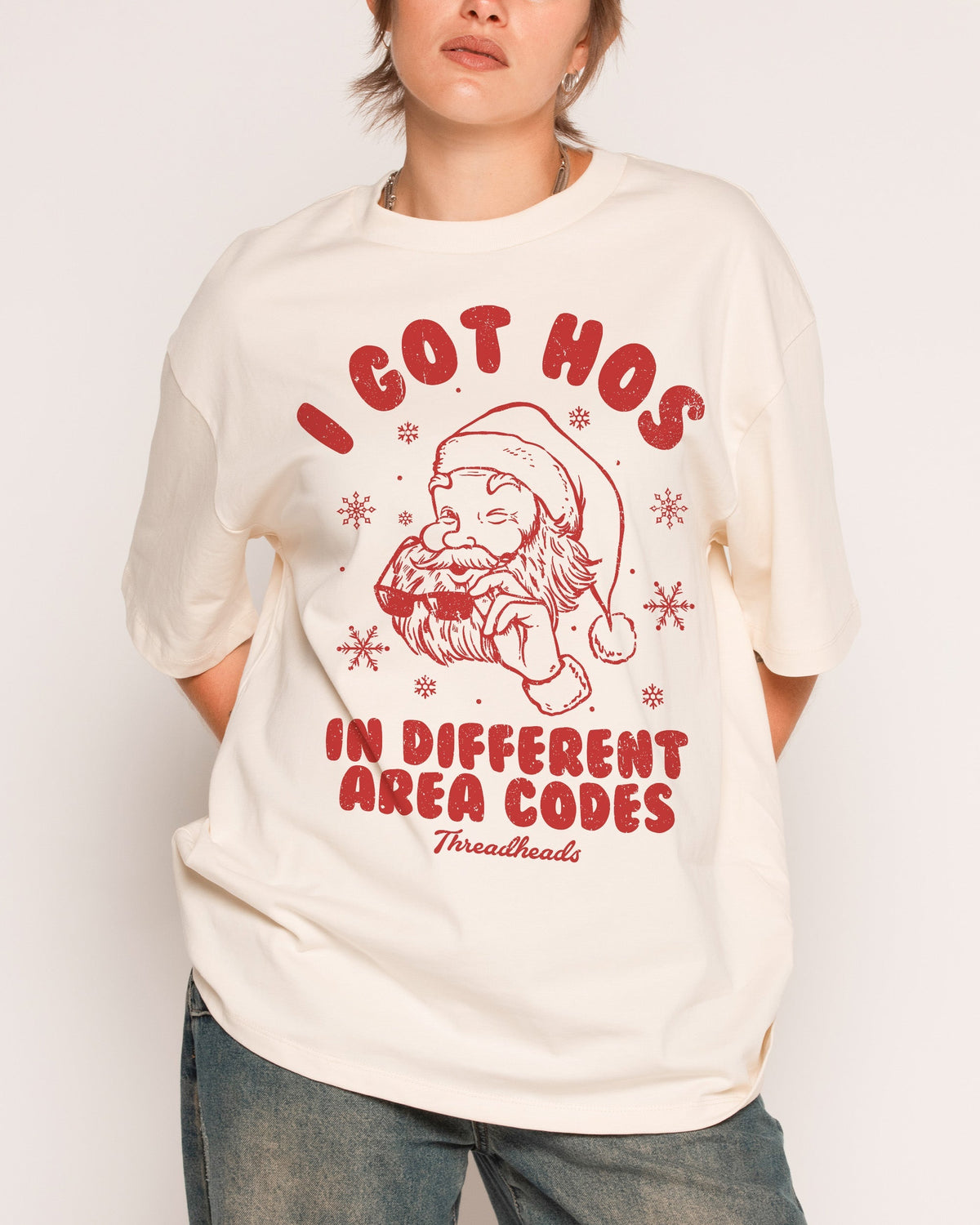 Hos In Different Area Codes Oversized Tee Unisex