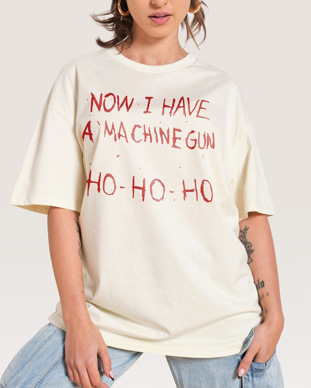 Machine Gun Ho-Ho-Ho Oversized Tee Unisex
