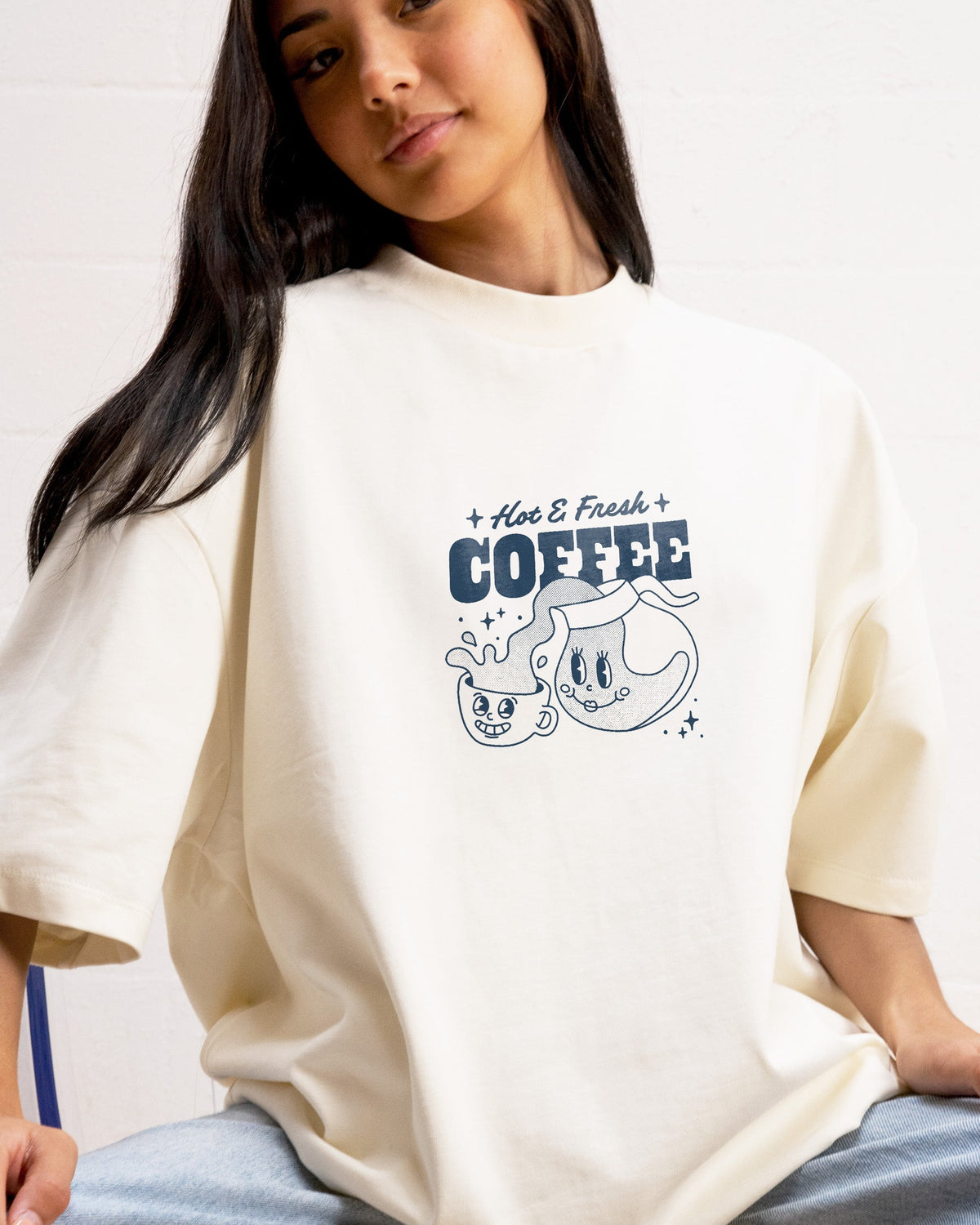 Hot & Fresh Coffee Oversized Tee Unisex