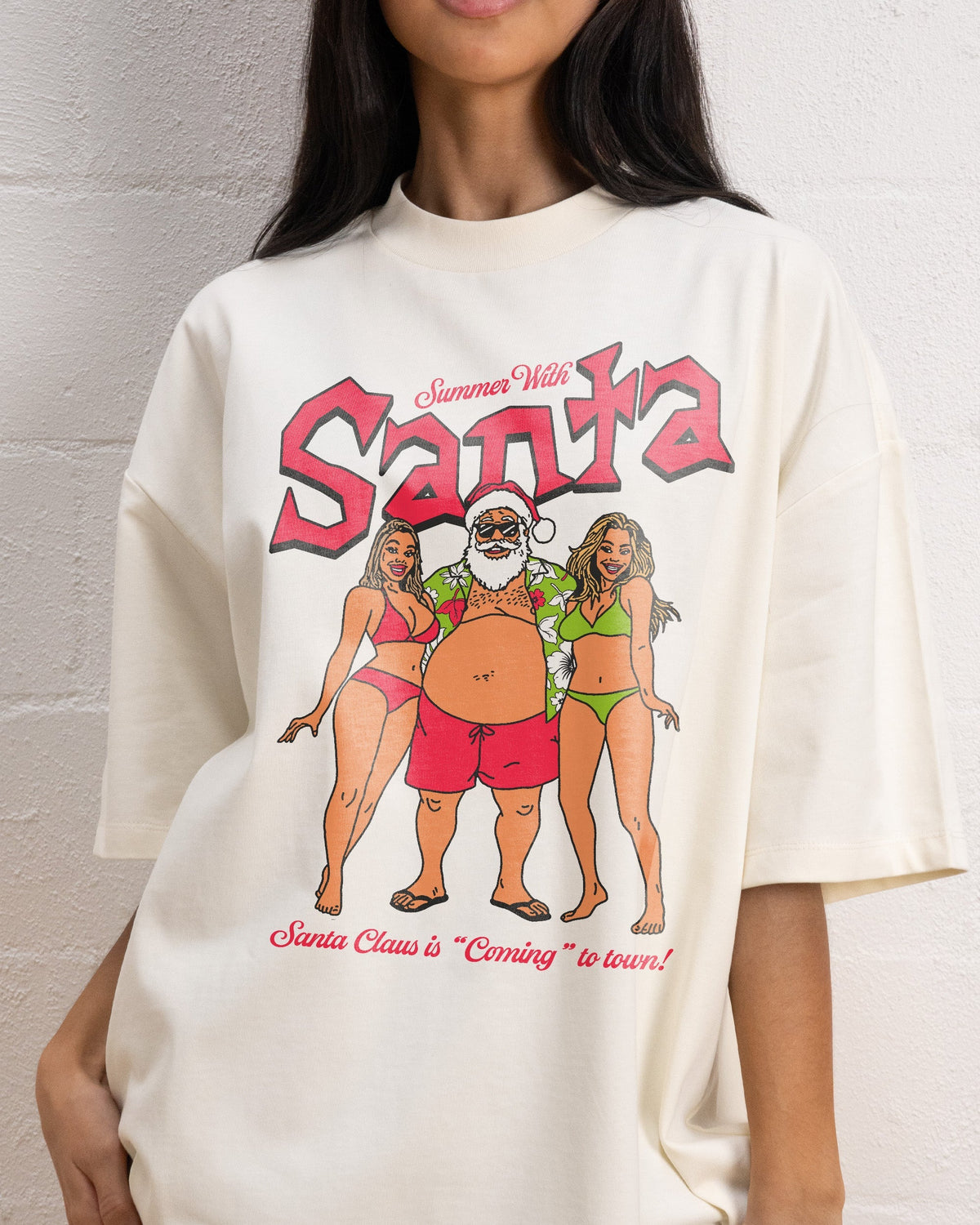 Summer With Santa Oversized Tee Unisex