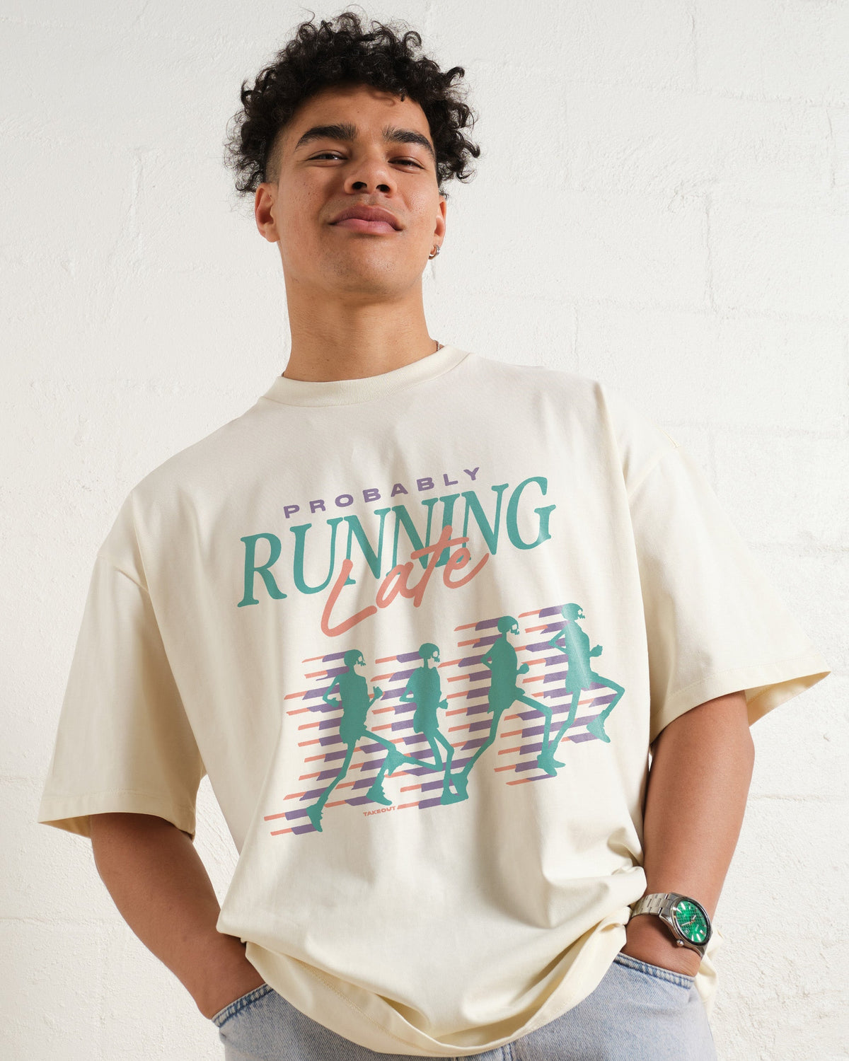 Probably Running Late Oversized Tee Unisex
