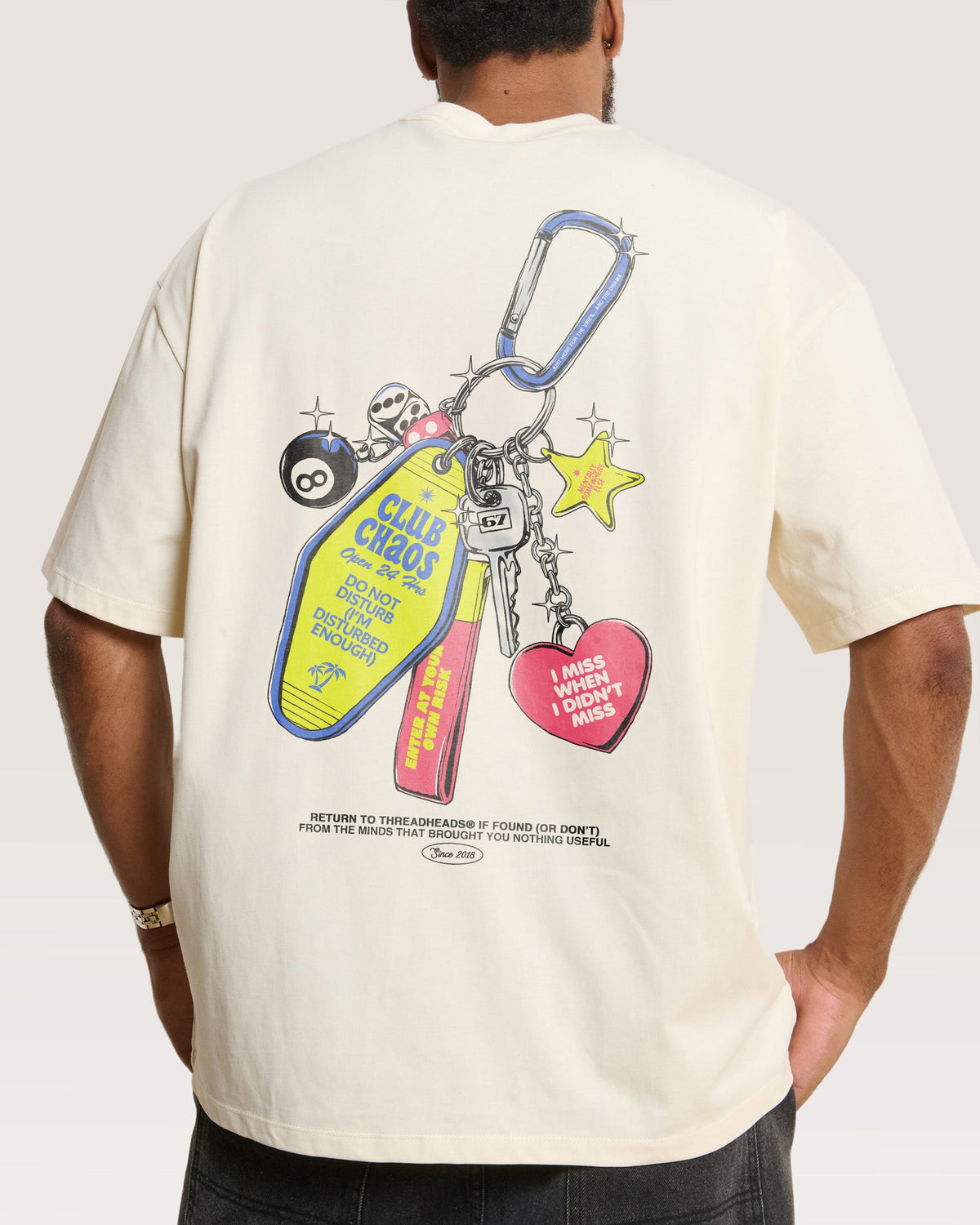 Club Chaos Key Chain Oversized Tee Unisex