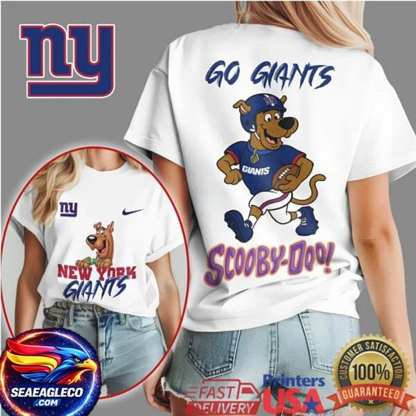 New York Giants Scooby Doo Football Go Giants Two Sided Shirt Unisex