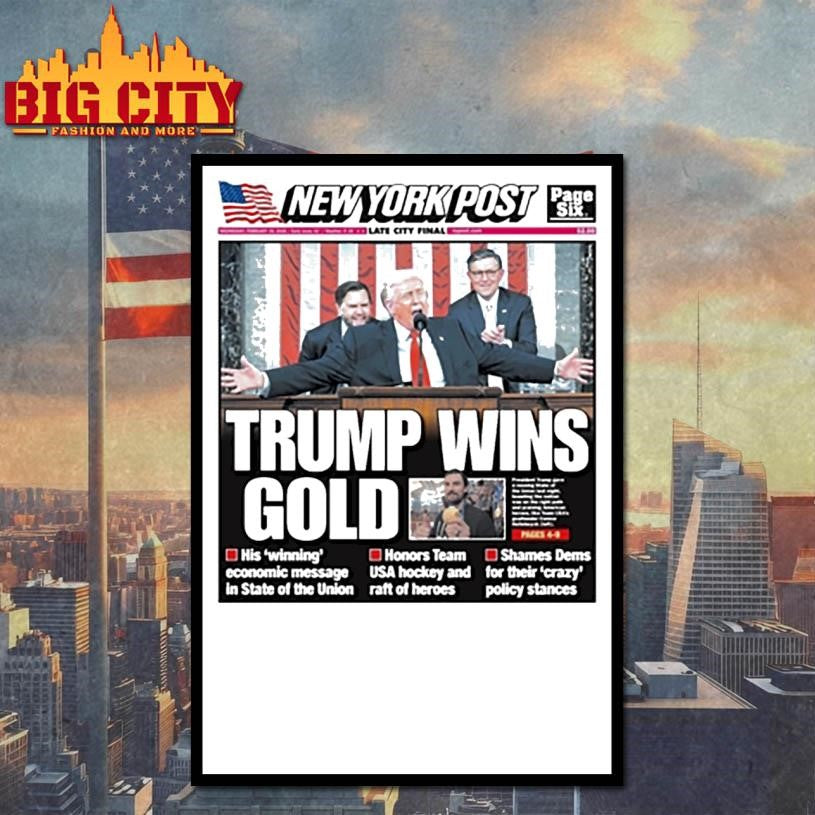 New York Post Trump Wins Gold Cover Shirt Unisex