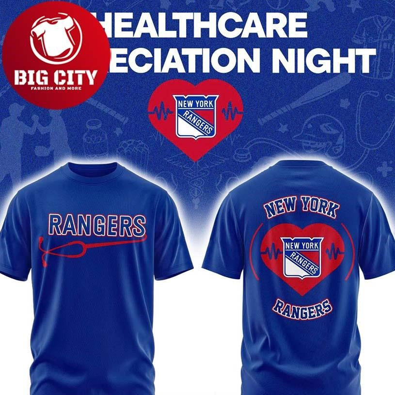 New York Rangers Healthcare Appreciation Night 2026 NHL Two Sided Shirt Unisex