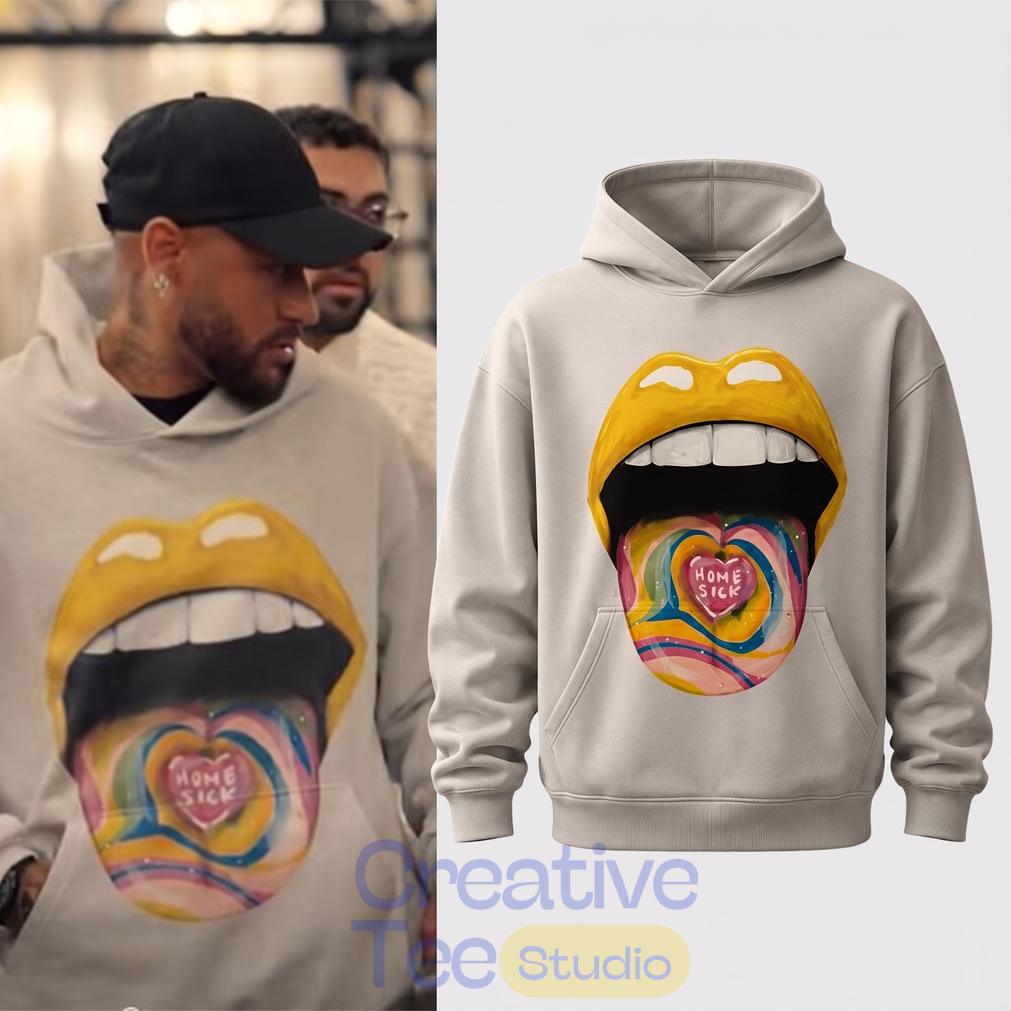 Neymar At Poker Tournament In Las Vegas Homesick Yellow Lips Hoodie