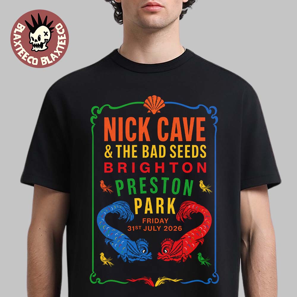 Nick Cave And The Bad Seeds Brighton Preston Park 2026 Exclusive Merch Tee On 31 July 2026 Black T-Shirt