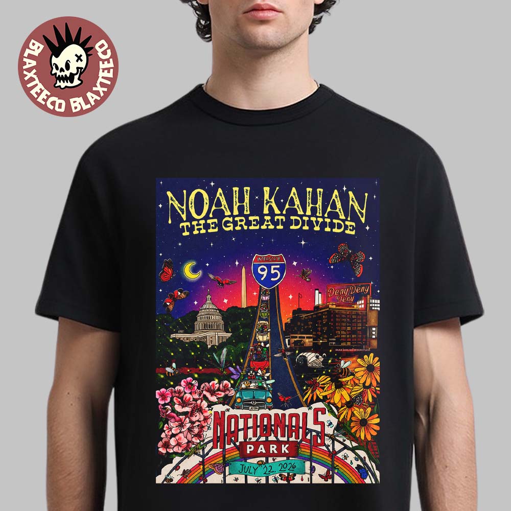 Noah Kahan Washington DC 2026 Event Poster At Nationals Park On July 22 2026 Unisex T-Shirt