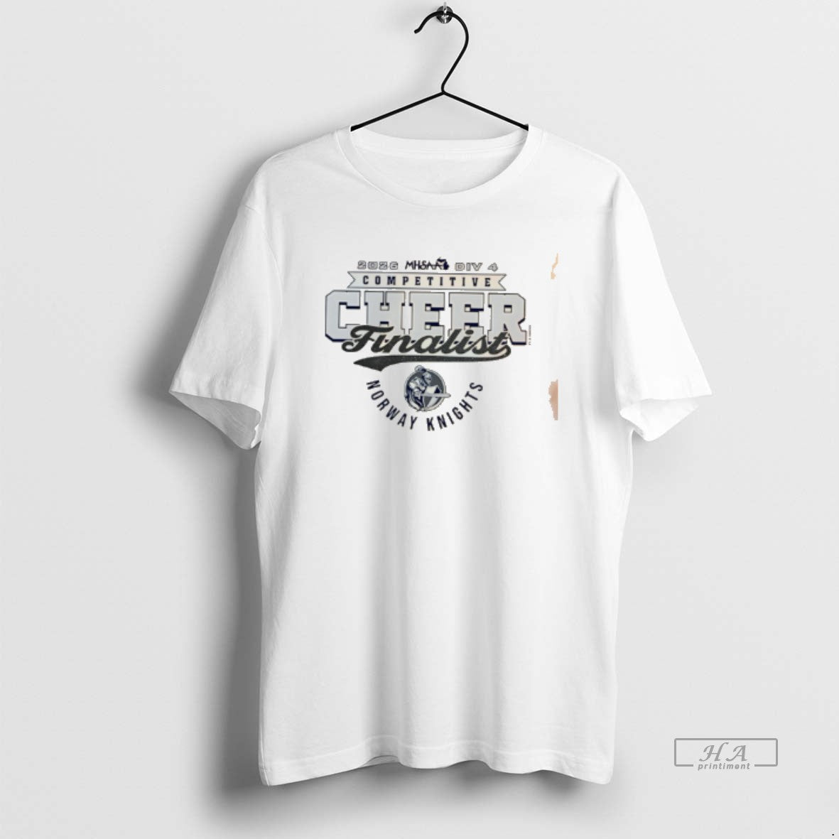 Official 2026 Mhsaa Cheer D4 Finalist Norway Knights Logo Tee Unisex
