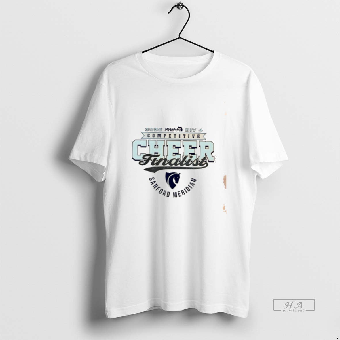 Official 2026 Mhsaa Cheer D4 Finalist Sanford Meridian Mustangs Logo Tee Unisex