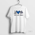 Official 4bmbaqa2 Peace Love Yankees New York Baseball Hand Heart Graphics Unisex