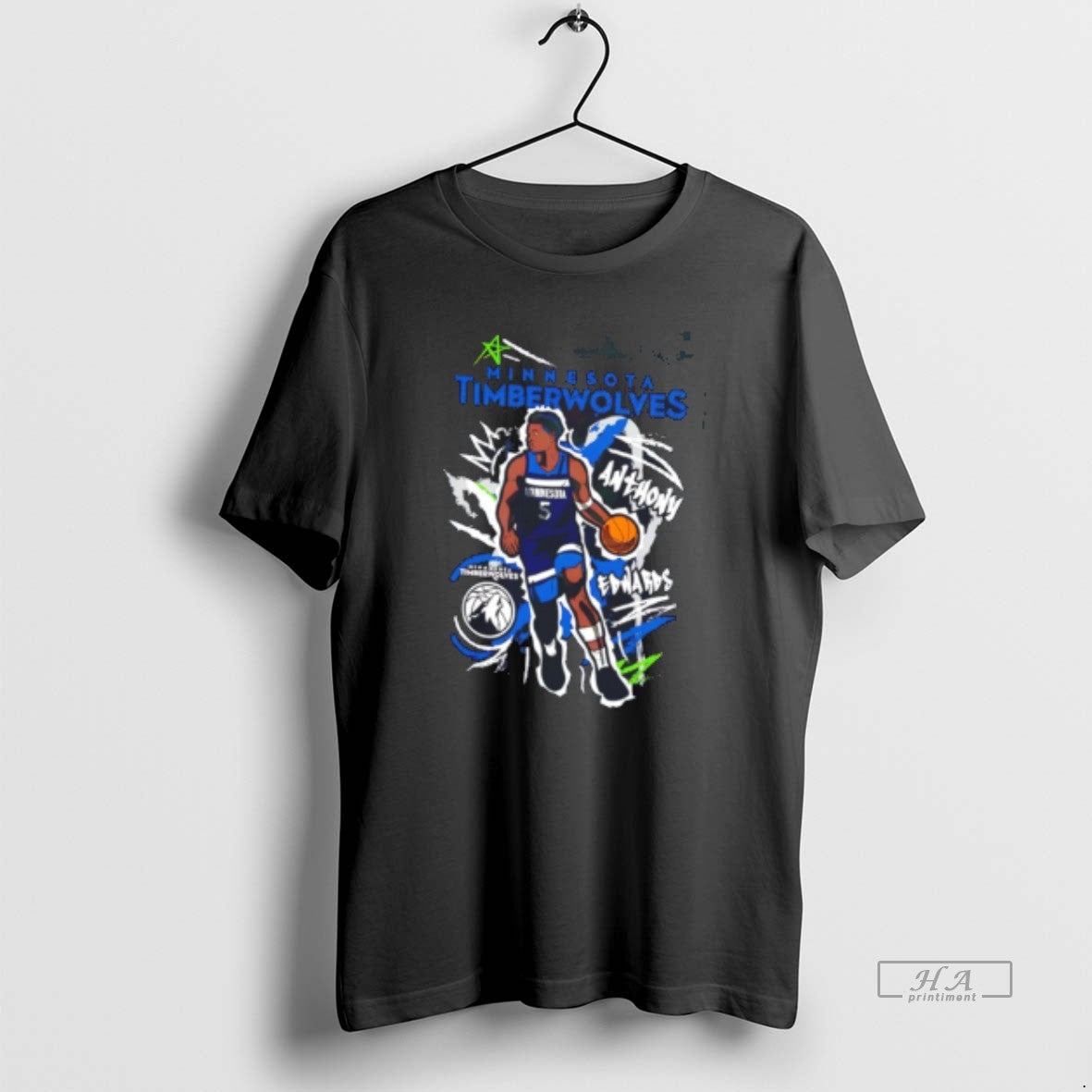 Official Anthony Edwards Minnesota Timberwolves Chalked Up Player Paint Tee Unisex