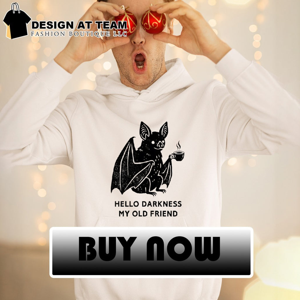 Bat with coffee hello darkness my old friend shirt
