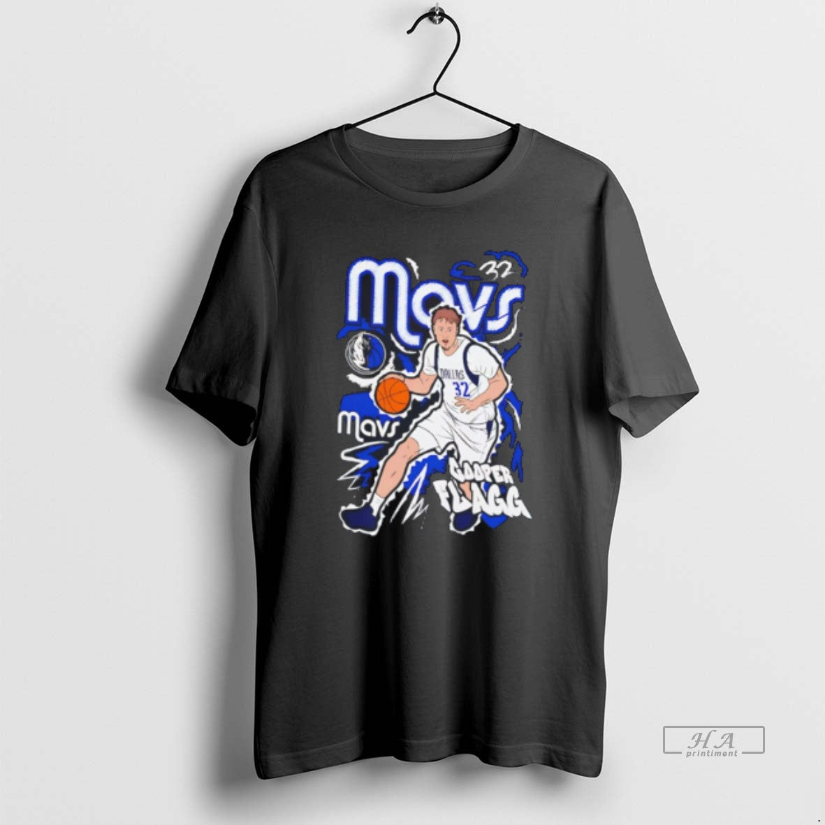 Official Cooper Flagg Dallas Mavericks Chalked Up Player Paint Tee Unisex