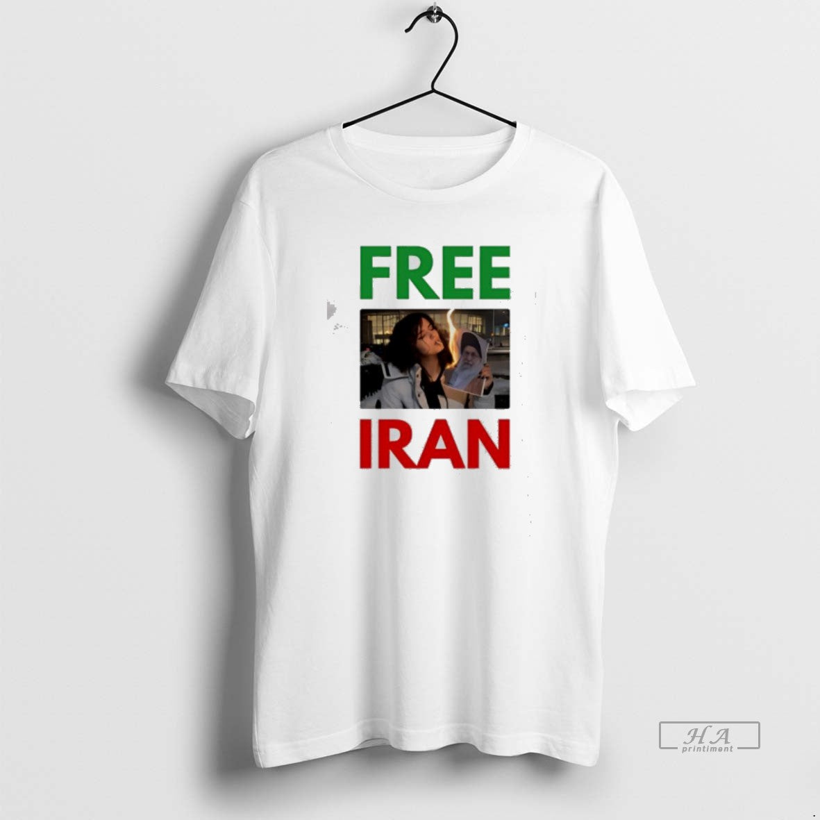 Official Free Iran Woman Burning Portrait Photo Graphic Unisex