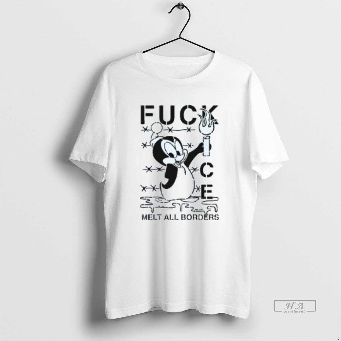 Official Fuck Ice Melt All Borders Chilly Willy Mens White Tee Unisex