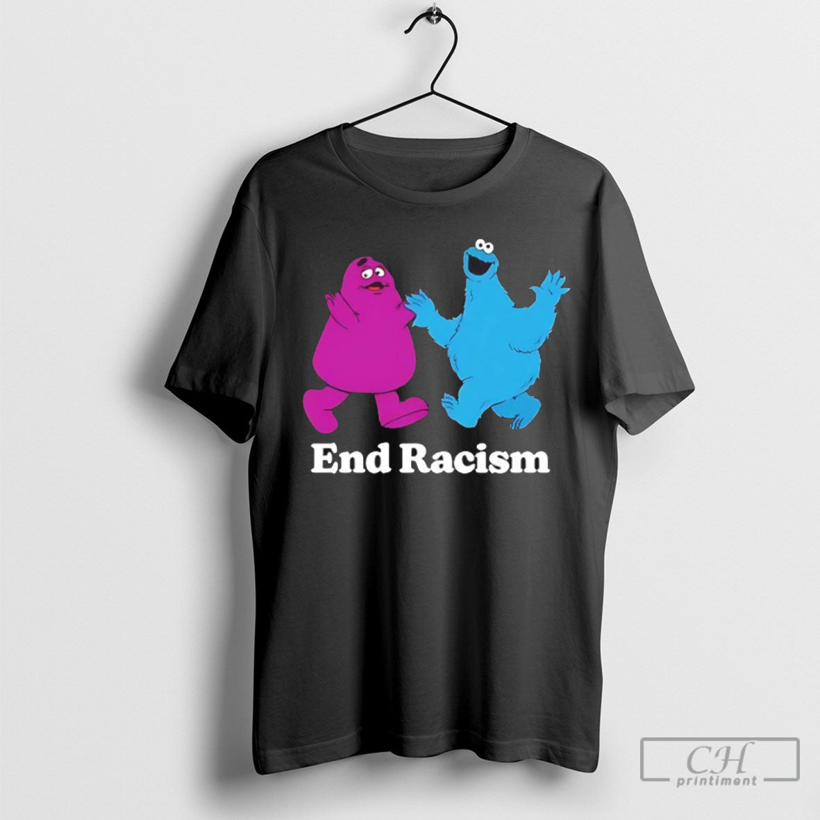 Official Grimace And Cookies Monster End Racism Sweater Unisex