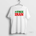 Official Hash Free Iran Green And Red Text Graphic Unisex
