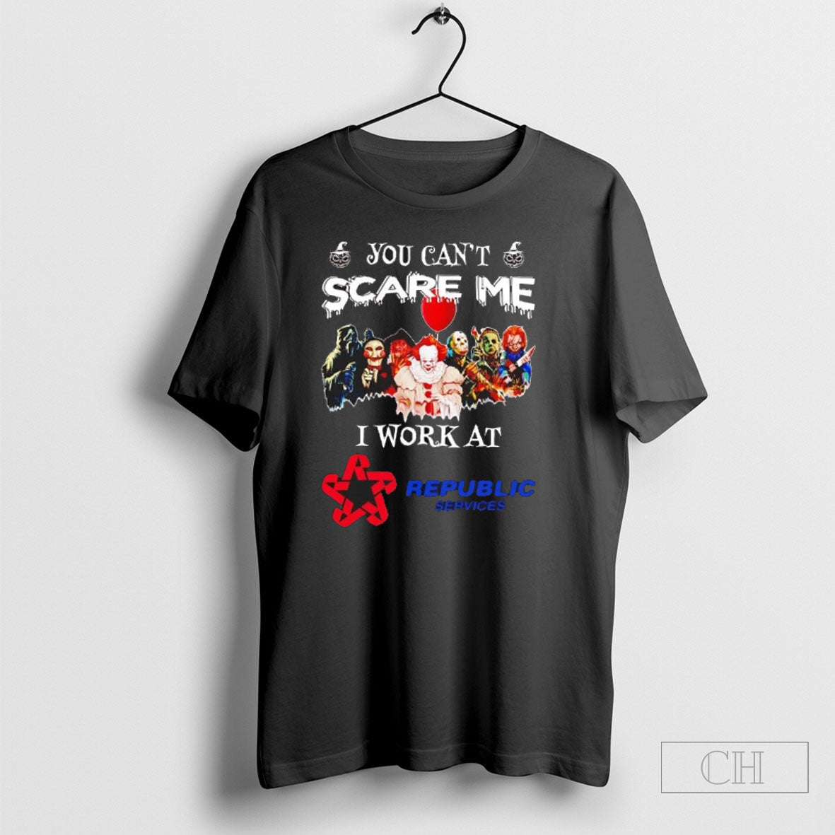 Official Horror Halloween You Cant Scare Me I Work At Republic Services Sweater Unisex
