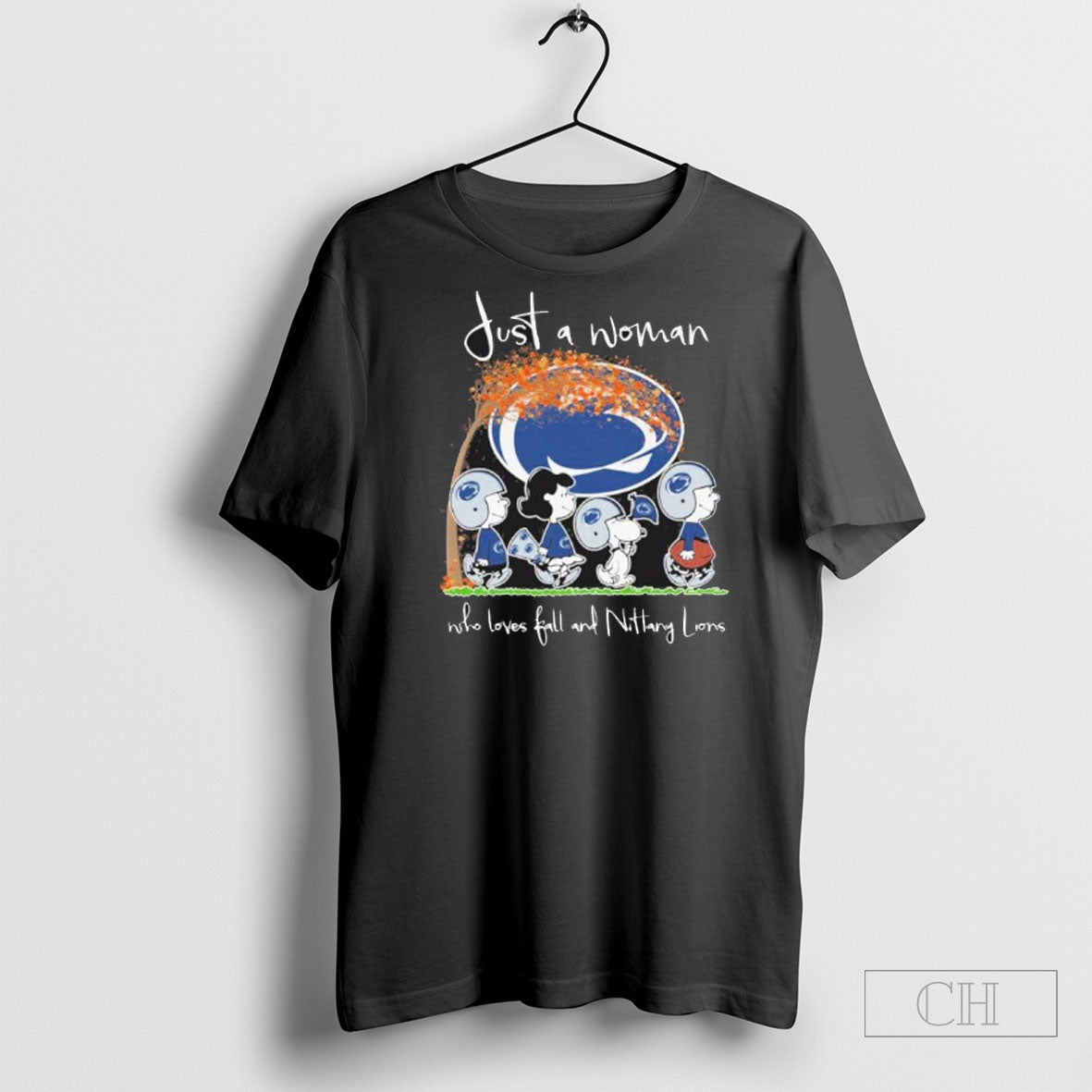 Official Just A Woman Who Loves Fall And Penn State Nittany Lions X The Peanuts Unisex
