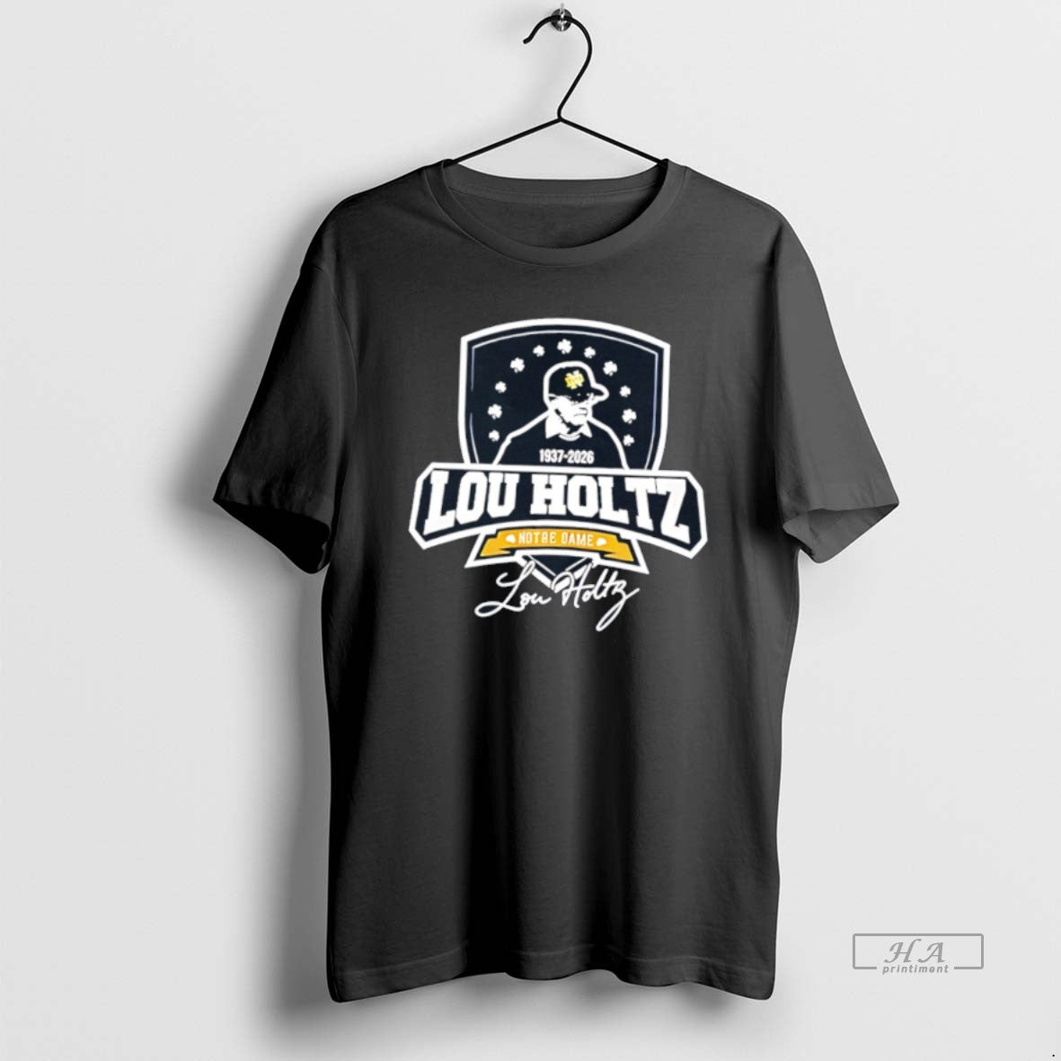 Official Lou Holtz Coach Of Notre Dame Fighting Irish Rip 1937 2026 Signature Unisex