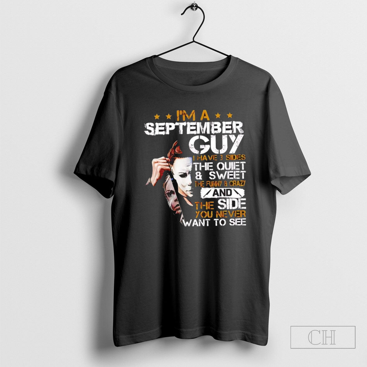 Official Michael Myers Im A September Guy I Have 3 Sides Sweater Unisex