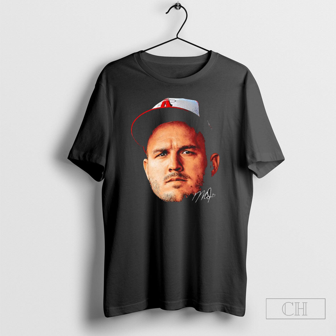 Official Mike Trout Los Angeles Angels Baseball Big Head Signature Sweater Unisex