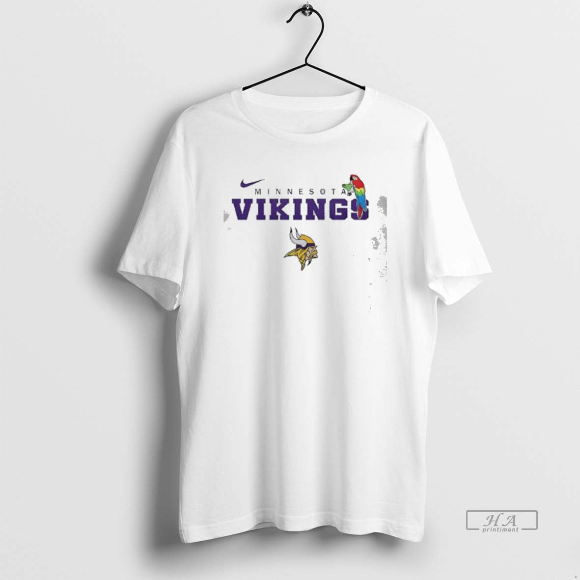 Official Minnesota Vikings Parrot Drinking A Cocktail Graphic Unisex