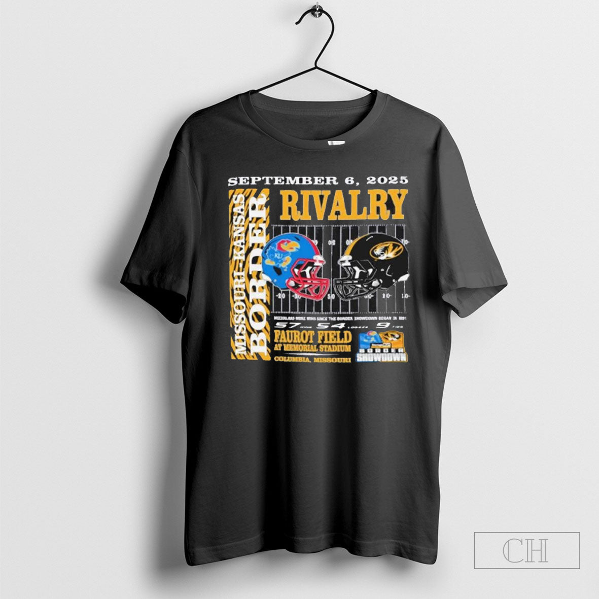 Official Mizzou Tiger Vs Kansas Jayhawks 2025 Game Day Rivalry Border Showdown T Sweater Tee