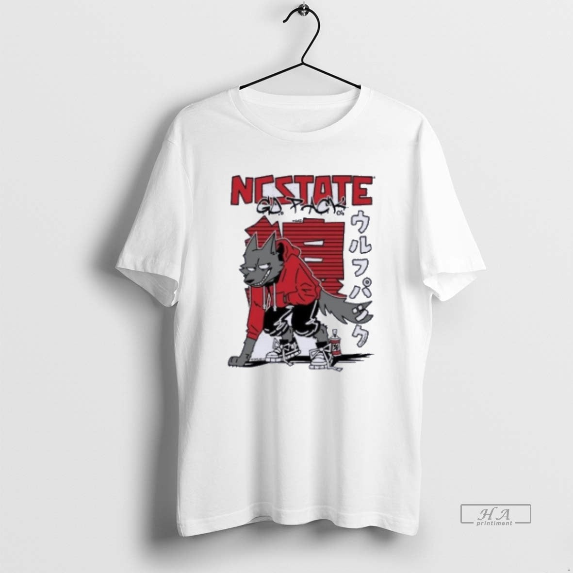 Official Nc State Wolfpack Graffiti Wolf Japanese Unisex