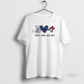 Official Peace Love Blue Jays Toronto Baseball Hand Heart Graphics Unisex