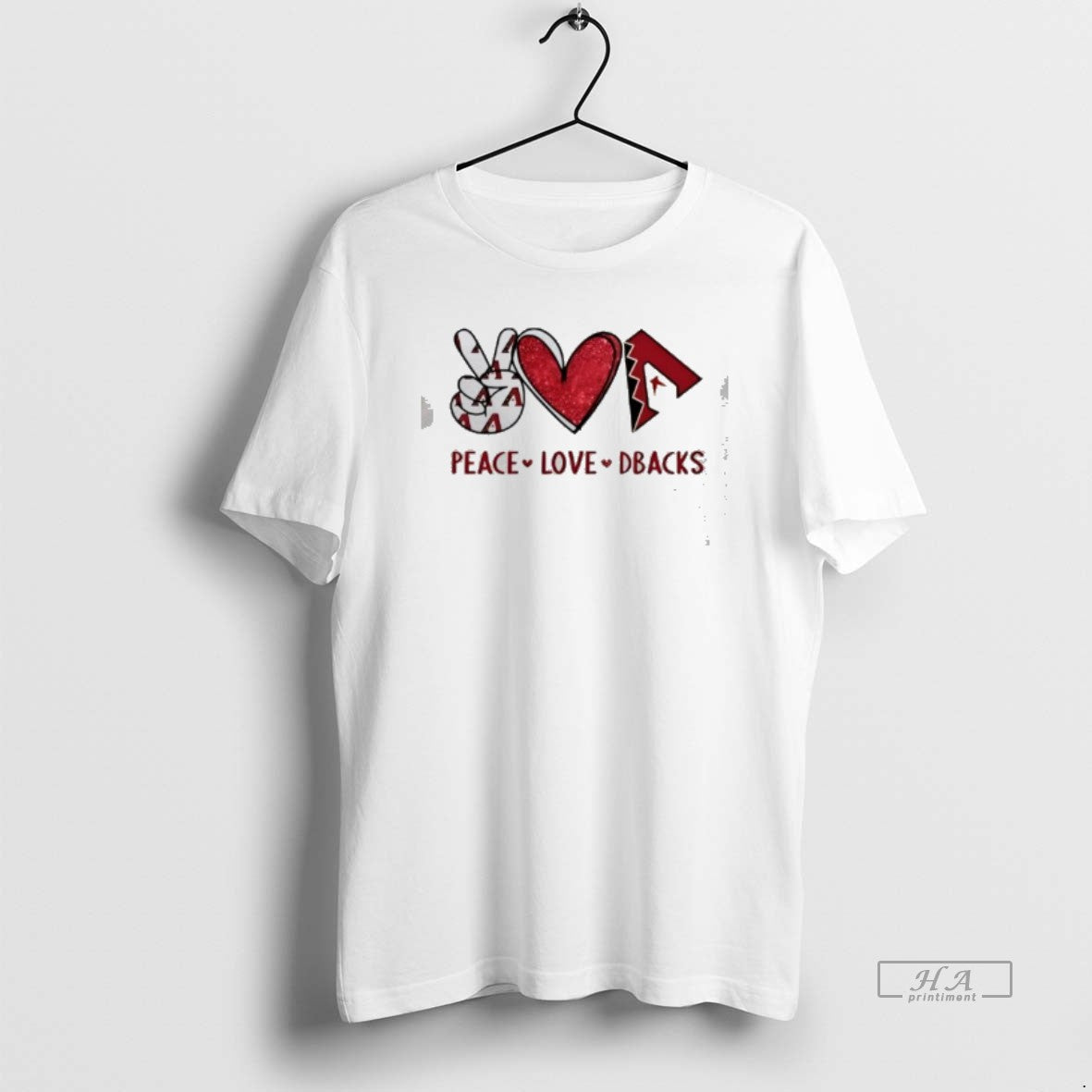 Official Peace Love Dbacks Arizona Baseball Fan Graphic Unisex