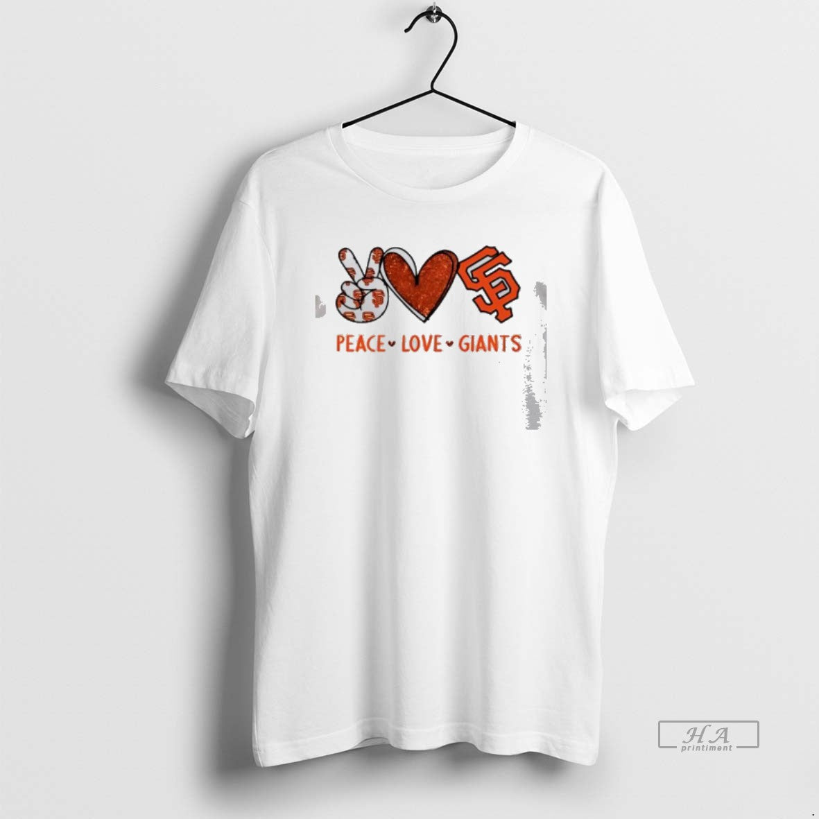 Official Peace Love Giants San Francisco Baseball Hand Heart Graphics Unisex