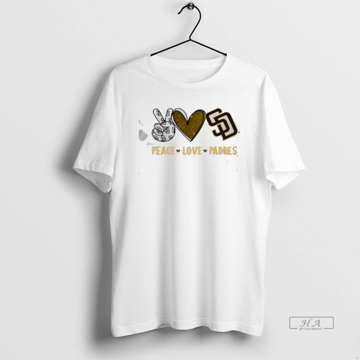 Official Peace Love Padres San Diego Baseball Hand Heart Graphics Unisex