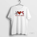 Official Peace Love Rangers Texas Baseball Hand Heart Graphics Unisex