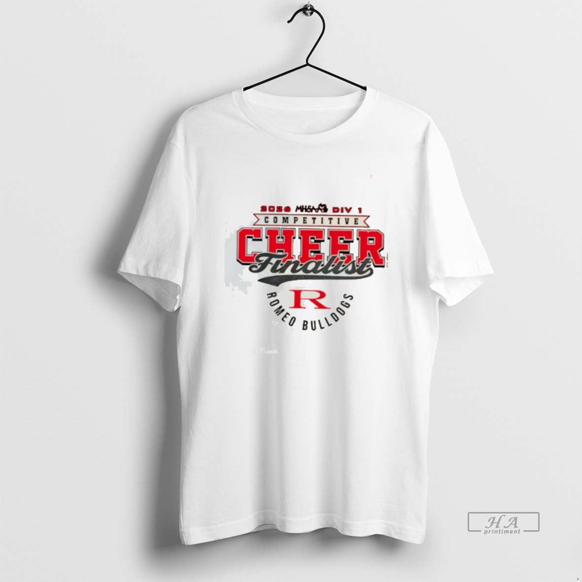 Official Romeo Bulldogs 2026 Mhsaa Cheer D1 Finalist Logo Tee Unisex