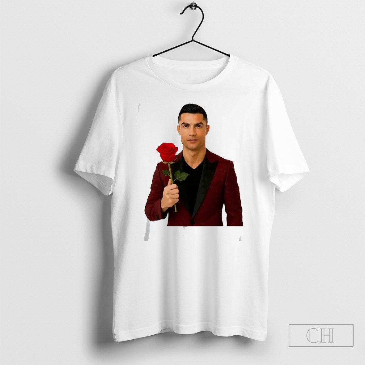 Official Ronaldo Red Suit Rose Portrait Sweater Unisex