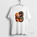 Official Small Brown Monkey Hugging Orange Stuffed Toy Animal Unisex